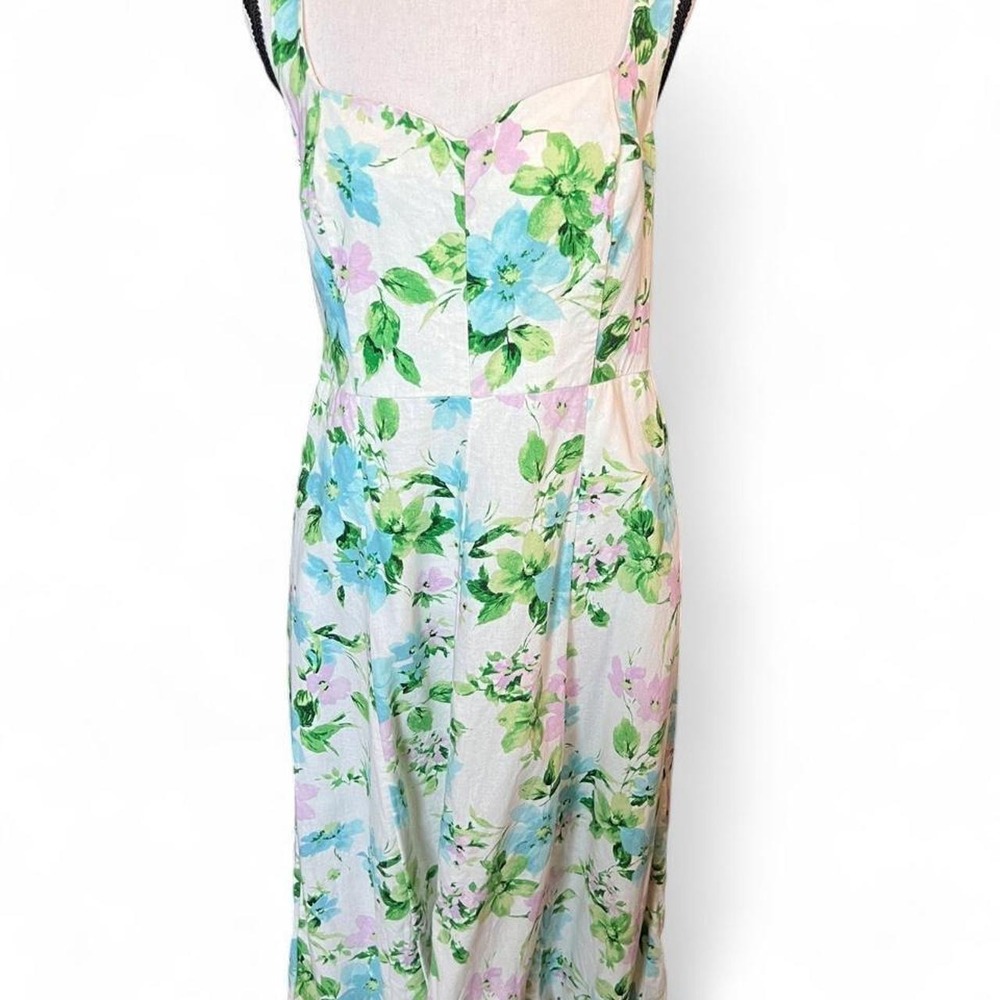 Old Navy Fit & Flare Linen Blend Floral Sundress Women's L Midi Coquette